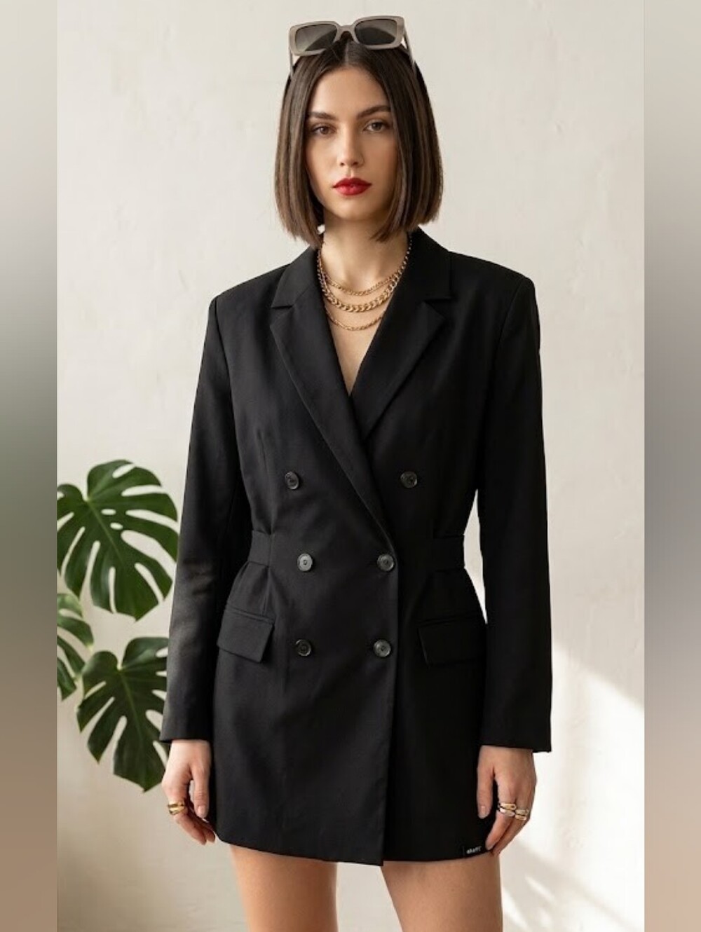 H&M double breasted romper Dress size M